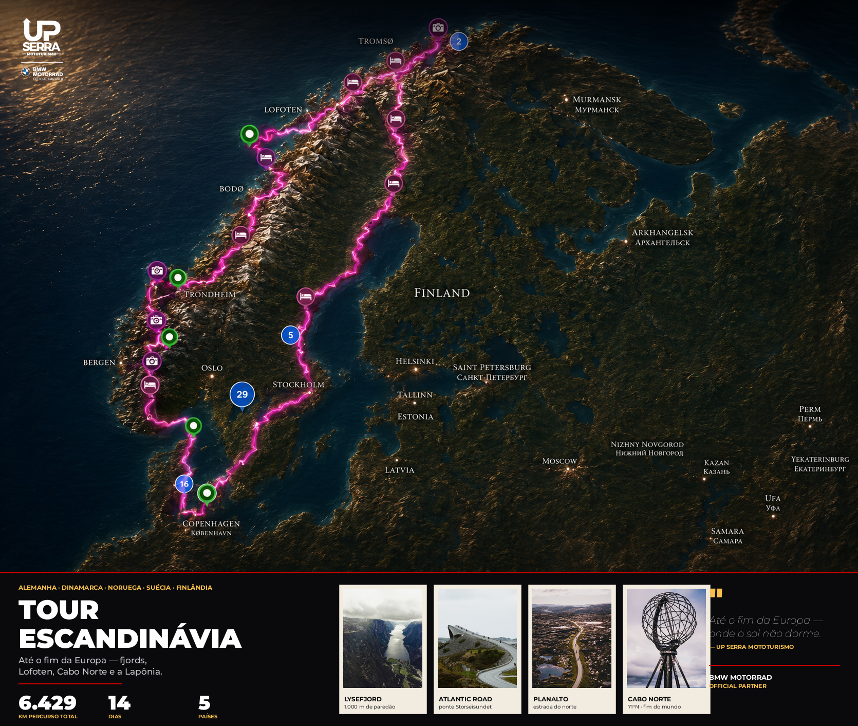 Map Scandinavia 2027 — UpSerra Mototurismo