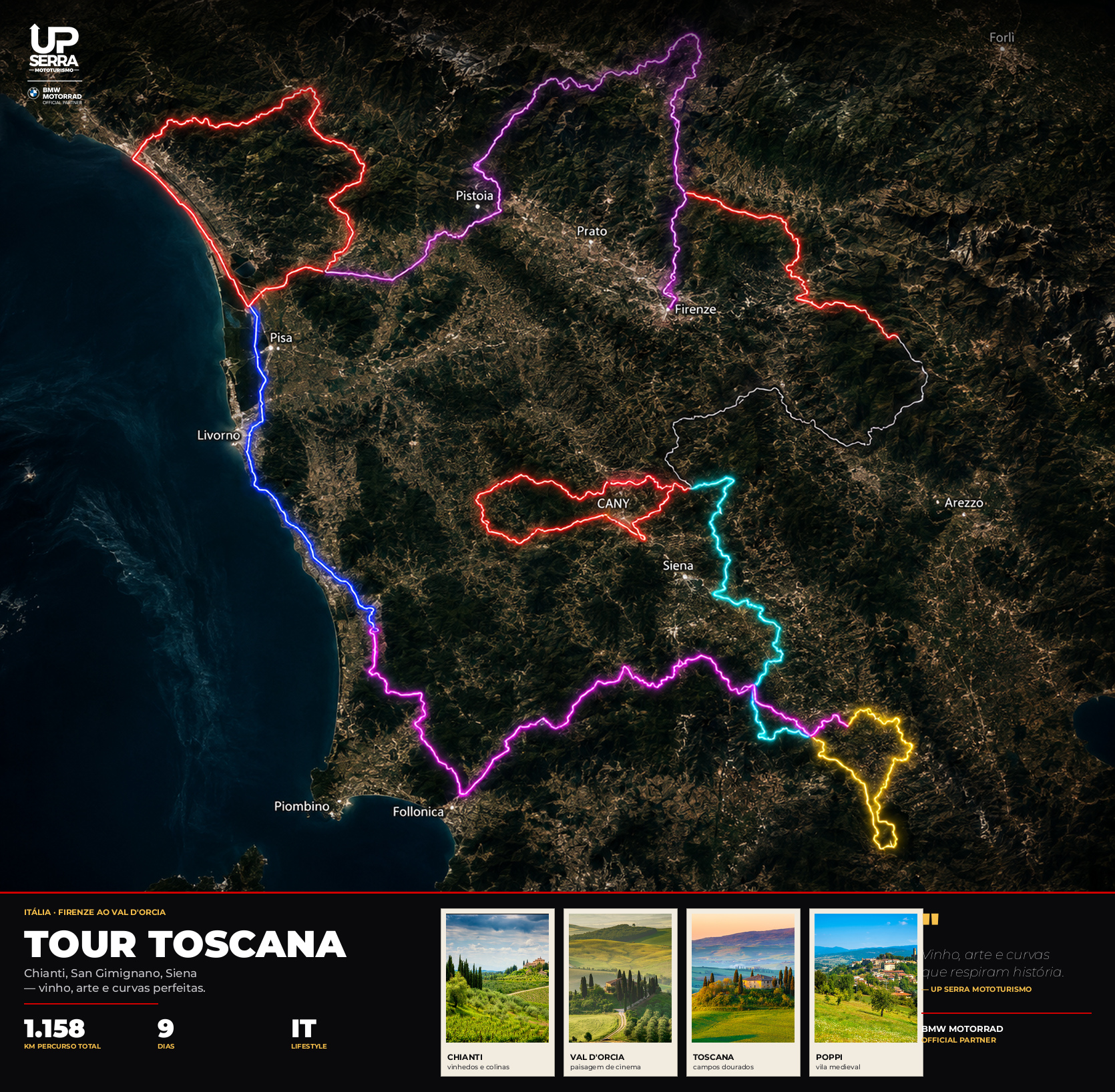 Map Tuscany & Florence 2027 — UpSerra Mototurismo